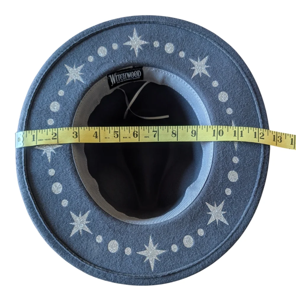 Witchwood Grey With Silver Starburst Vegan Felt Hat - Picture 4 of 8